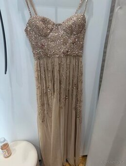 Plesové šaty béžové vel S