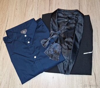 Nový pánský set sako,košile,motýlek vel.XXL