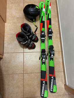 Lyžařský set -lyže Elan 150 cm,helma, rostoucí lyžáky Roces