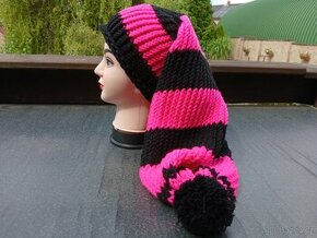 Nová pletená mega dlouhá čepice.