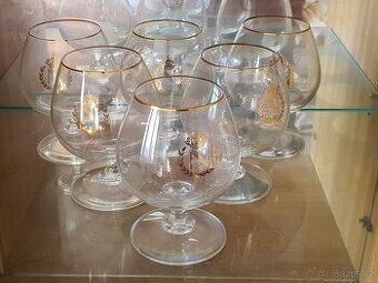 zlacené sklenice 4 sady ČSSR