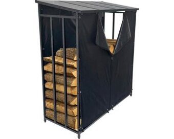 Drevník kovový stojan na dřevo s plachto