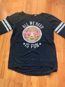 Měnící Emoji tričko dlouhý rukáv 158/164