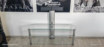 Norstone TV-HiFi stolek čiré sklo+chrom