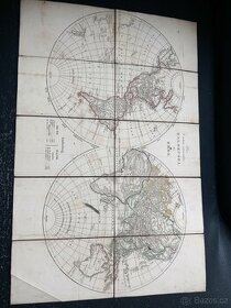 Stará mapa-Halbkugel der erde - 1