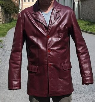 Kožené (pravá kúže) pánské sako vel. XL