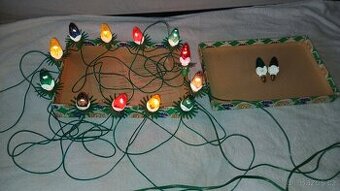 Vánoční osvětlení na stromeček šišky + 2 náhradní r.1988