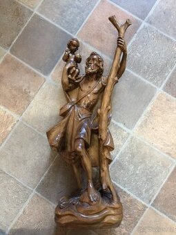 Dřevěná socha Svatý Kyštov velká dřevořezba