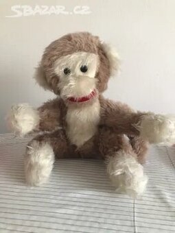 Retro plyšová hračka, opice.