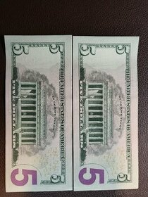 2x5 americký dolar bankovka UNC