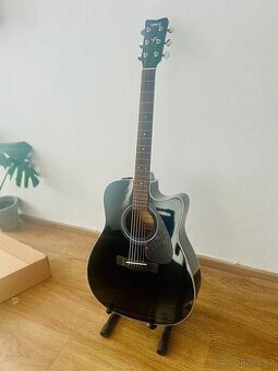 Yamaha FX370C Black Elektroakustická kytara Dreadnought