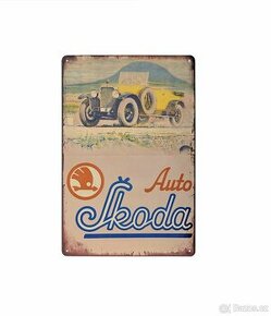 cedule plechová - Auto Škoda (dobová reklama)