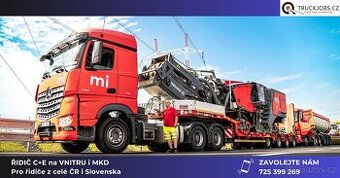 Řidič/ka vozidla nad 7,5 t – návěs. Vnitro i MKD.