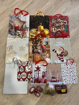 Vánoční dárková taška+stuhy