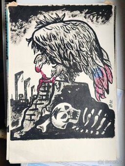 Politické karikaturi z výstavy roku 1952 - 1