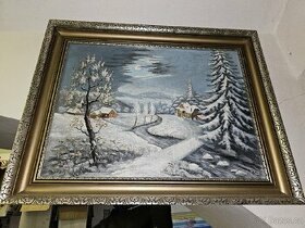 Starý obraz olej na plátně f.šévl 1956