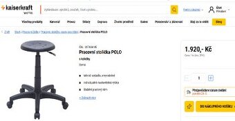 Pracovní dílenská stolička