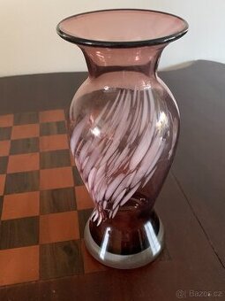 Velká váza hutní brokové sklo