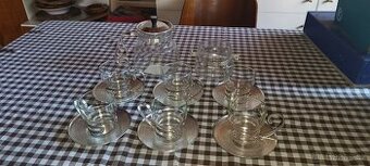 Skleněná sada na čaj – 6 šálků + konvička