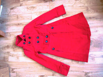 Zimní kabát zn. Mango, vel. M/38, 100% bavlna, jasně červený