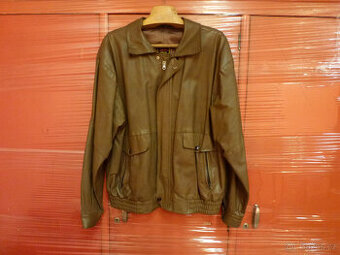 Kožená pánská bunda hnědá