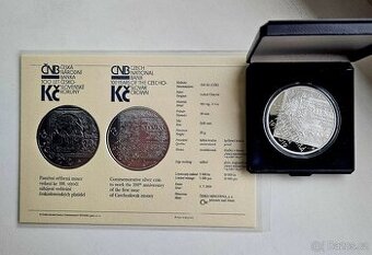 Stříbrná mince ČNB 500 Kč Zahájení vydávání čs platidel