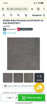 Dlažba Rako Piazzetta černá 60x 60 cm mat DAK 62789.1