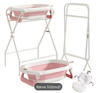 Dětská vanička skládací růžová