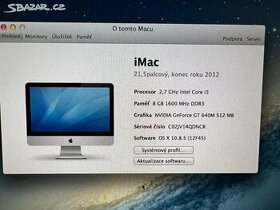 Prodám iMac 21,5 palců, late 2012, - 1