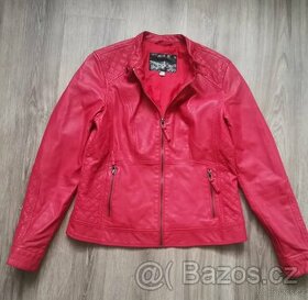 Červená koženková bunda Bonprix vel. 38 - 1