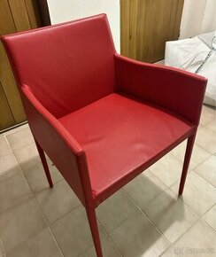 Kožená židle BoConcept (červená) 5x