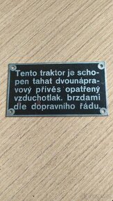 Originál štítek Zetor 25 Uloženka mat. Zinek