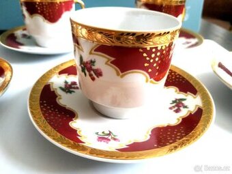 Porcelán MOKKA kávový servis - 6+6 šálky a podšálky Dolní Ch
