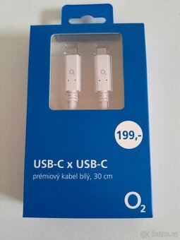 Kabel O2 USB-C / USB-C 30cm, bílá