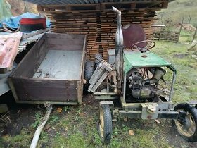 Domácí malotraktor s vlekem