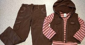 C&A - dívčí souprava (kalhoty, triko,vesta)vel.122