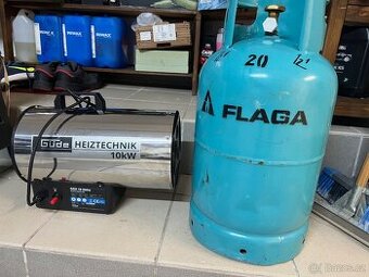 Plynové topidlo s ventilátorem-turbina +PB lahev 10l.
