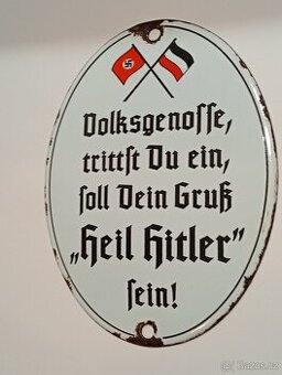 WWII- HISTORICKÁ CEDULE- SMALTOVANÁ.