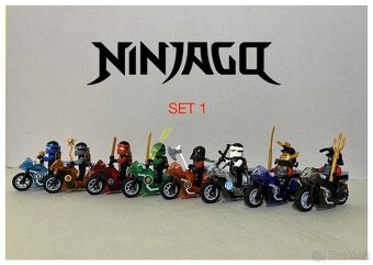 Figurky Ninjago - motorky (8ks) typ lego - nove, nehrane
