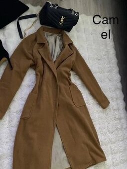 Kasmirovy 100 % kasmir dlouhy  hnedy kabat 38