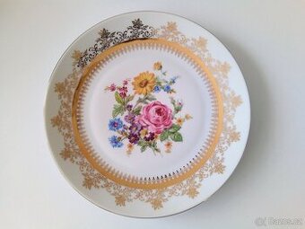 Starý, porcelánový, dekorativní talíř - Epiag