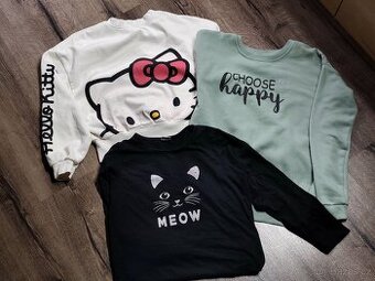 Balení 4 dívčích mikin a noční košile 146-152