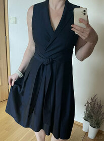 Nové elegantní tmavě modré šaty Anne Klein vel.38