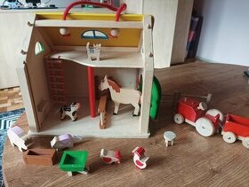 Přenosný dřevěný domeček pro děti - Farma - 1