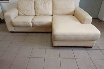 Kožená rohová sedací souprava - PRAVÁ KŮŽE