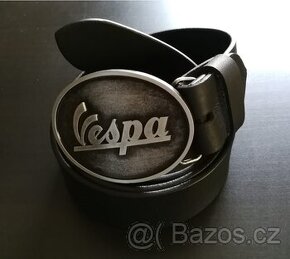 Luxusní kožený opasek s přezkou VESPA - nový, nepoužitý - 1