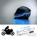 Svítící pásky na moto helmu - modrá barva - 1