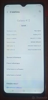 Mobilní telefon Samsung a12 (a127f), 4/64GB, JAKO NOVÝ