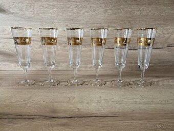 sklenice na sekt flétny na šampaňské retro sklo