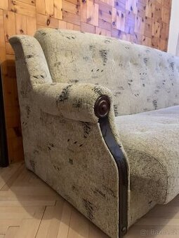 Retro gauč a křeslo s pružinovým jádrem